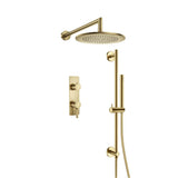 Isenberg By Flusso - Two Output Shower Set With Shower Head, Hand Held And Slide Bar - Satin Brass PVD