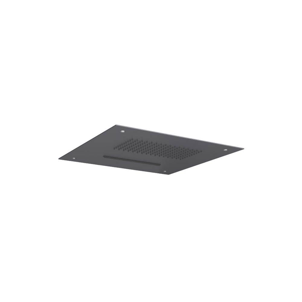 Isenberg By Flusso - 15'' Stainless Steel Flush Mount Rainhead With Cascade Waterfall - Dark Grey