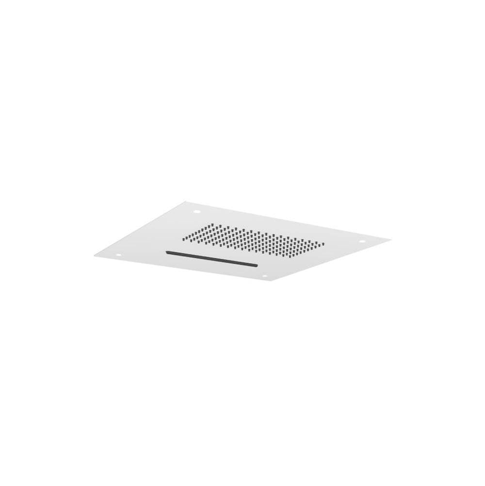 Isenberg By Flusso - 15'' Stainless Steel Flush Mount Rainhead With Cascade Waterfall - Gloss White