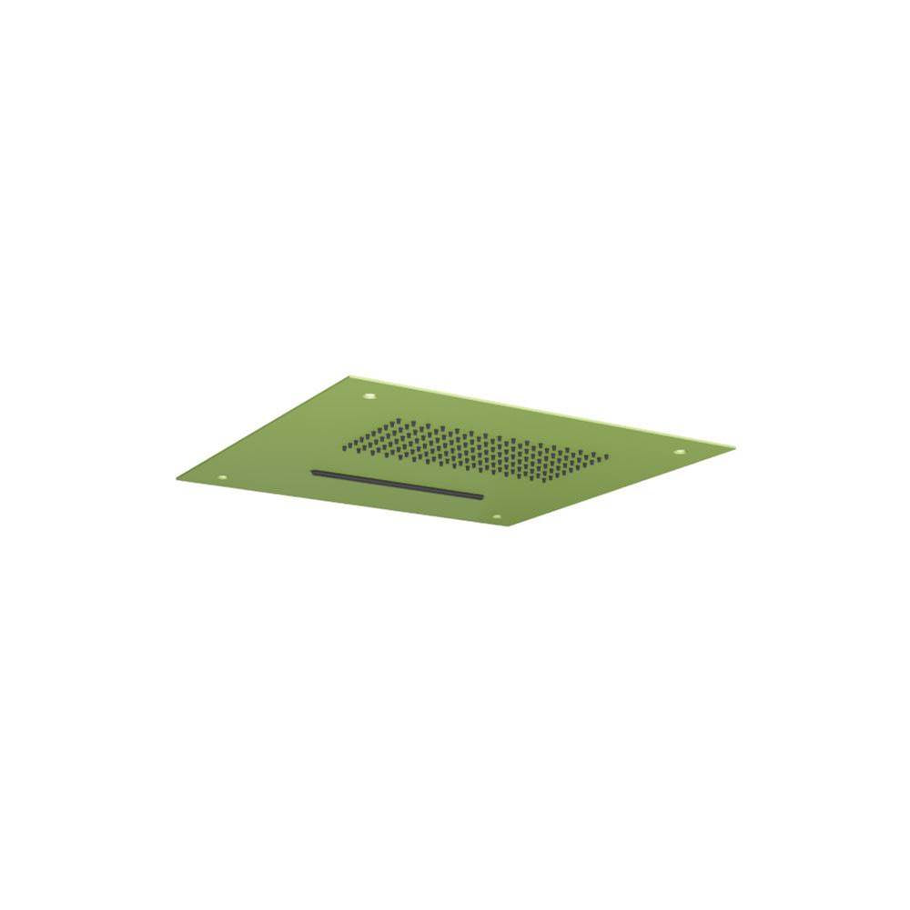Isenberg By Flusso - 15'' Stainless Steel Flush Mount Rainhead With Cascade Waterfall - Isenberg Green
