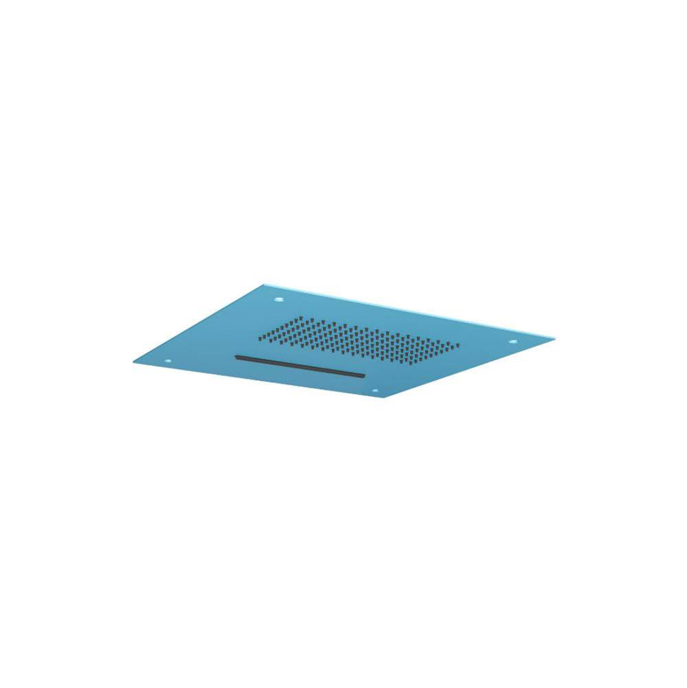 Isenberg By Flusso - 15'' Stainless Steel Flush Mount Rainhead With Cascade Waterfall - Sky Blue