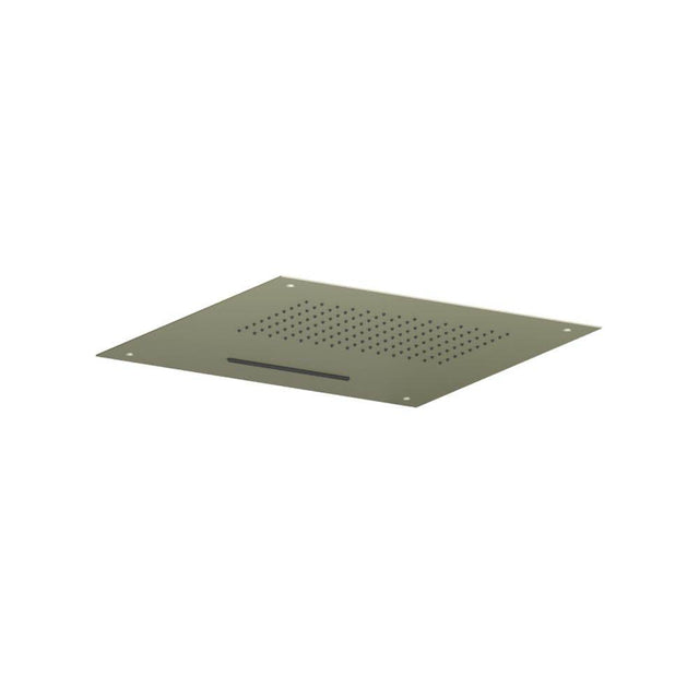 Isenberg By Flusso - 20'' Stainless Steel Flush Mount Rainhead With Cascade Waterfall - Army Green