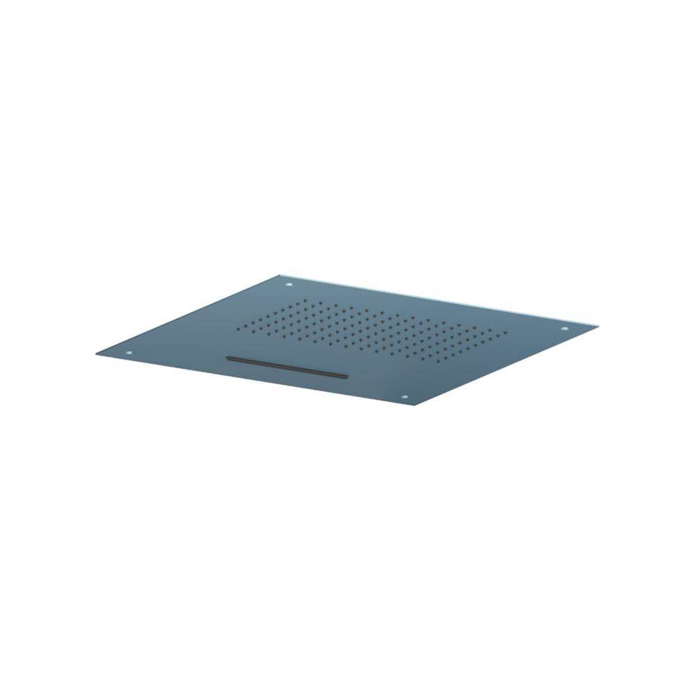 Isenberg By Flusso - 20'' Stainless Steel Flush Mount Rainhead With Cascade Waterfall - Blue Platinum