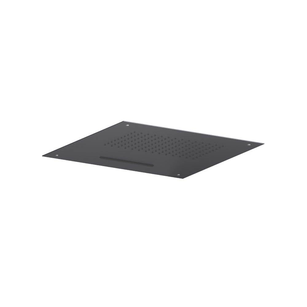 Isenberg By Flusso - 20'' Stainless Steel Flush Mount Rainhead With Cascade Waterfall - Dark Grey