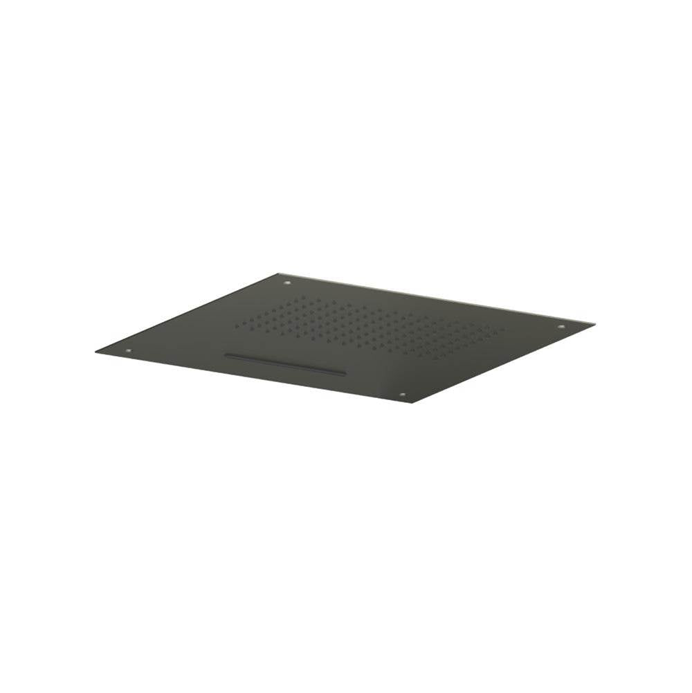 Isenberg By Flusso - 20'' Stainless Steel Flush Mount Rainhead With Cascade Waterfall - Dark Green