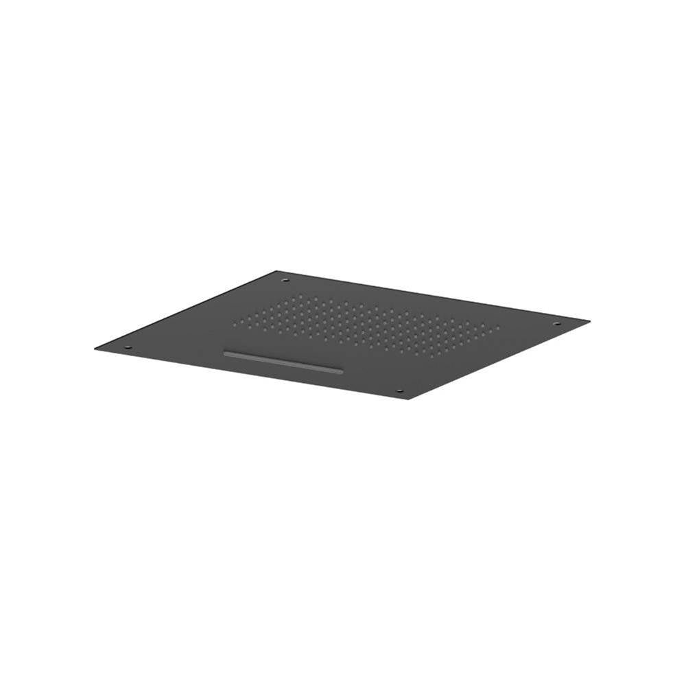 Isenberg By Flusso - 20'' Stainless Steel Flush Mount Rainhead With Cascade Waterfall - Gloss Black