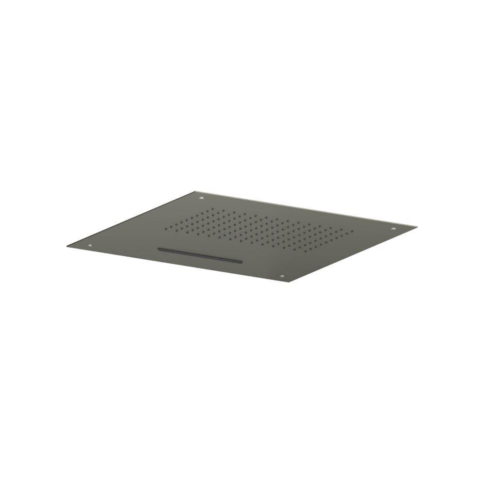Isenberg By Flusso - 20'' Stainless Steel Flush Mount Rainhead With Cascade Waterfall - Gun Metal Grey