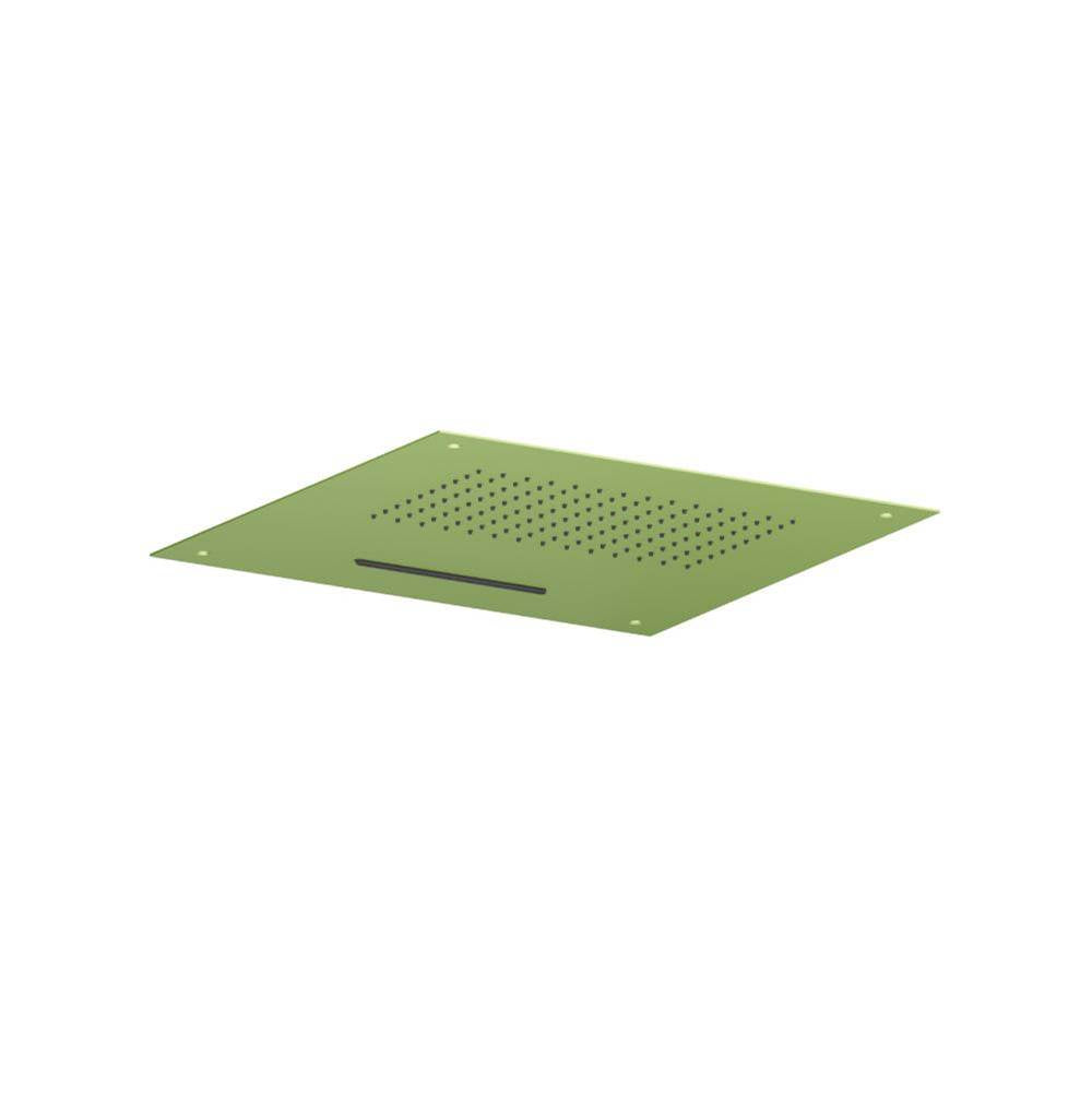 Isenberg By Flusso - 20'' Stainless Steel Flush Mount Rainhead With Cascade Waterfall - Isenberg Green