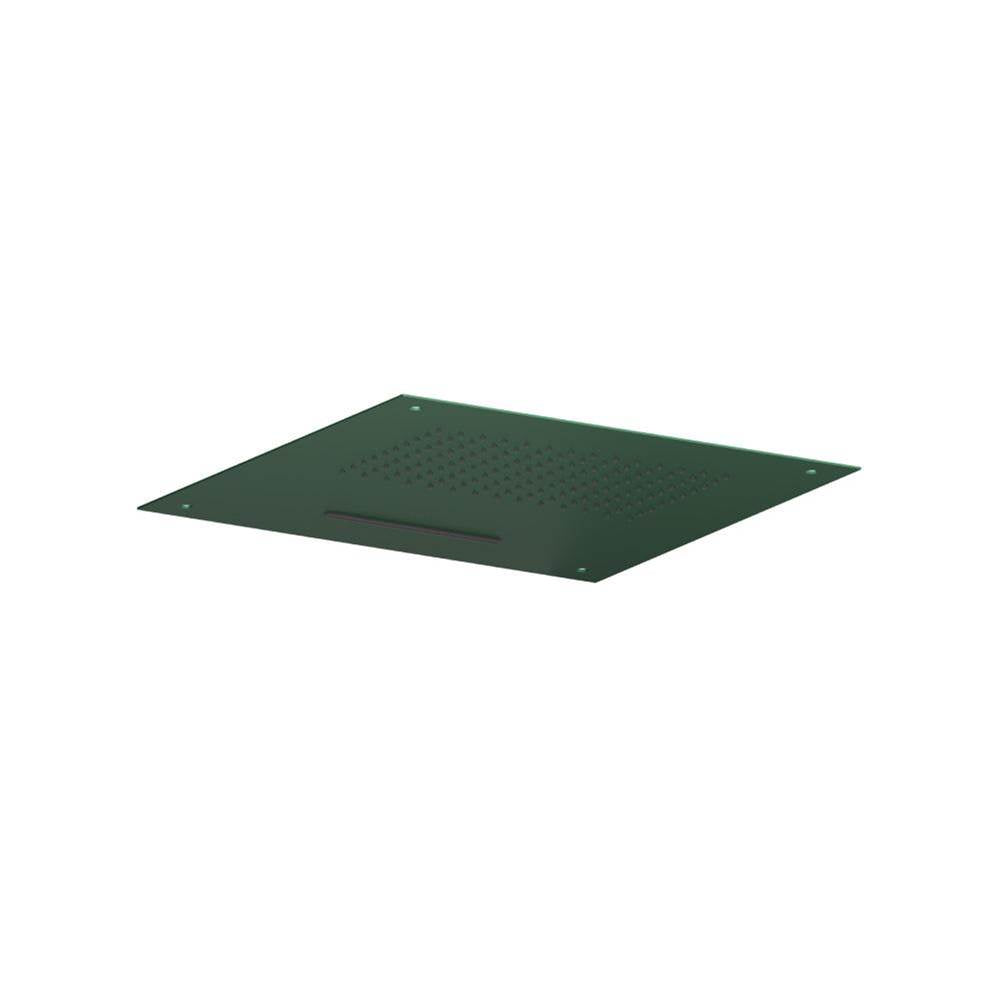 Isenberg By Flusso - 20'' Stainless Steel Flush Mount Rainhead With Cascade Waterfall - Leaf Green
