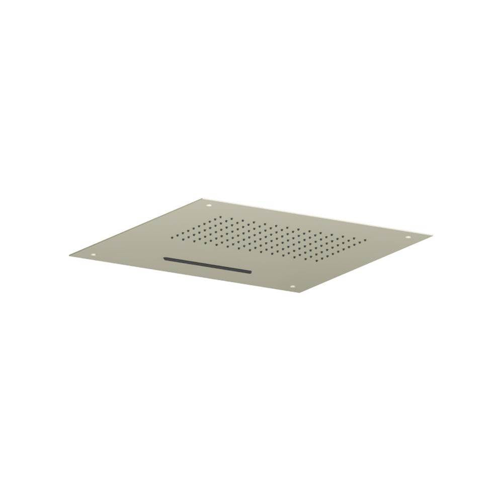 Isenberg By Flusso - 20'' Stainless Steel Flush Mount Rainhead With Cascade Waterfall - Light Verde