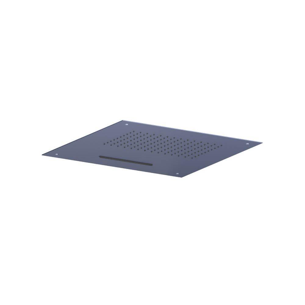 Isenberg By Flusso - 20'' Stainless Steel Flush Mount Rainhead With Cascade Waterfall - Navy Blue