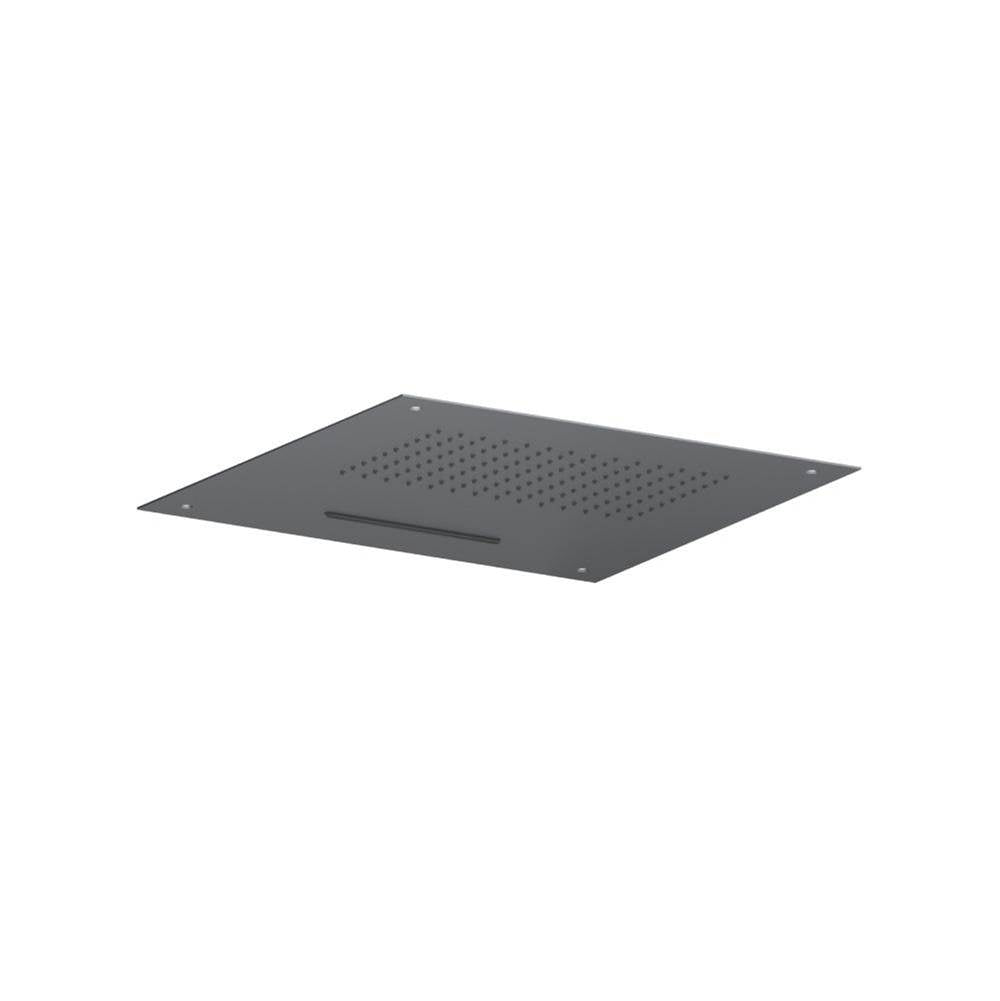 Isenberg By Flusso - 20'' Stainless Steel Flush Mount Rainhead With Cascade Waterfall - Rock Grey