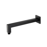 Isenberg By Flusso - Wall Mount Square Shower Arm - 12'' (300mm) - With Flange - Matte Black