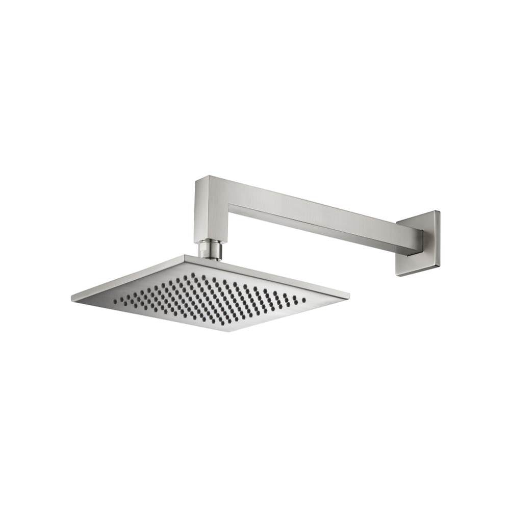Isenberg By Flusso - 8'' Solid Brass Showerhead / Rainhead With 12'' Wall Mount Shower Arm - Brushed Nickel PVD