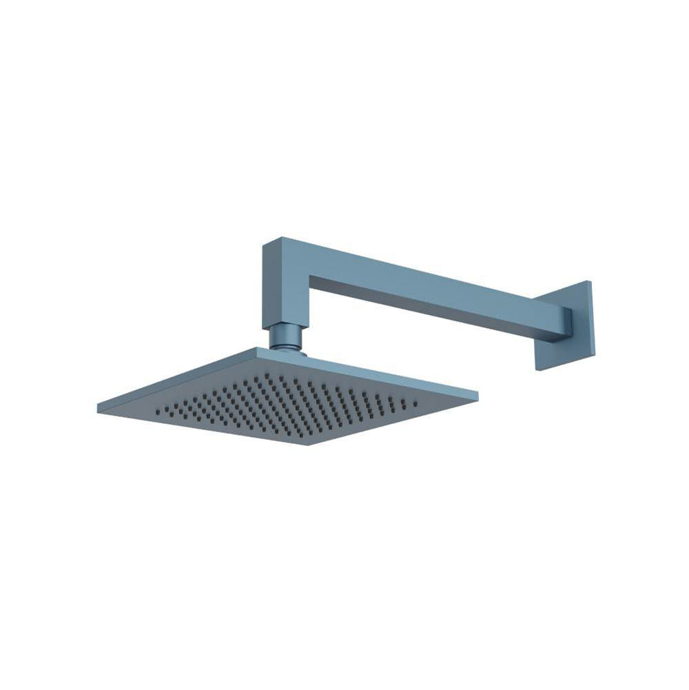 Isenberg By Flusso - 8'' Solid Brass Showerhead / Rainhead With 12'' Wall Mount Shower Arm - Blue Platinum