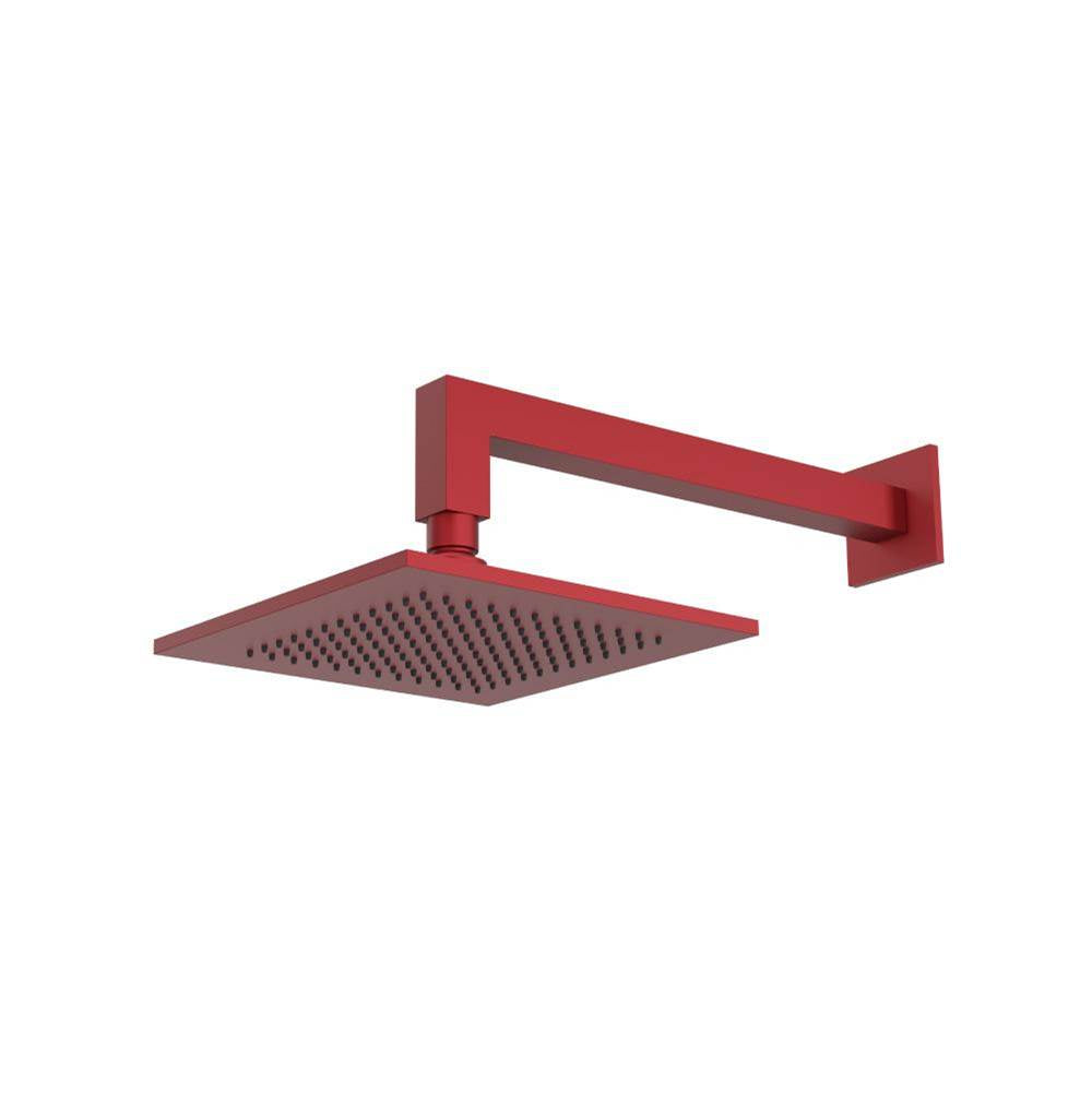 Isenberg By Flusso - 8'' Solid Brass Showerhead / Rainhead With 12'' Wall Mount Shower Arm - Crimson