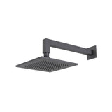 Isenberg By Flusso - 8'' Solid Brass Showerhead / Rainhead With 12'' Wall Mount Shower Arm - Dark Grey