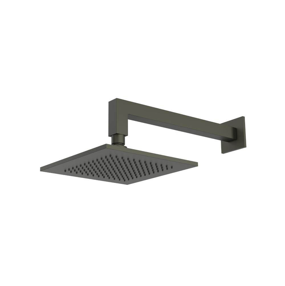 Isenberg By Flusso - 8'' Solid Brass Showerhead / Rainhead With 12'' Wall Mount Shower Arm - Dark Green