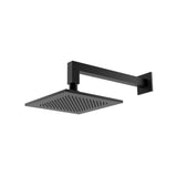 Isenberg By Flusso - 8'' Solid Brass Showerhead / Rainhead With 12'' Wall Mount Shower Arm - Gloss Black