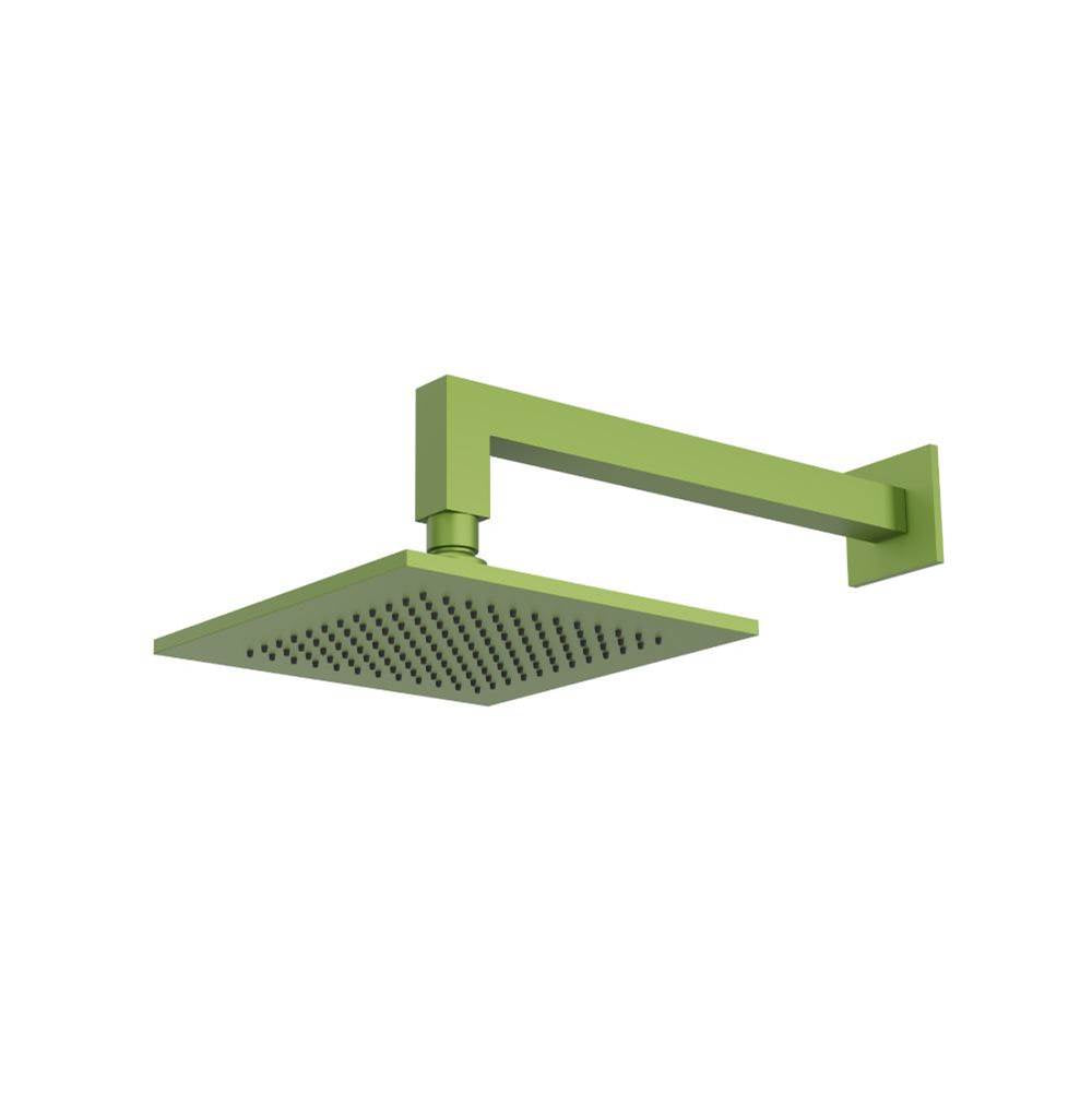 Isenberg By Flusso - 8'' Solid Brass Showerhead / Rainhead With 12'' Wall Mount Shower Arm - Isenberg Green