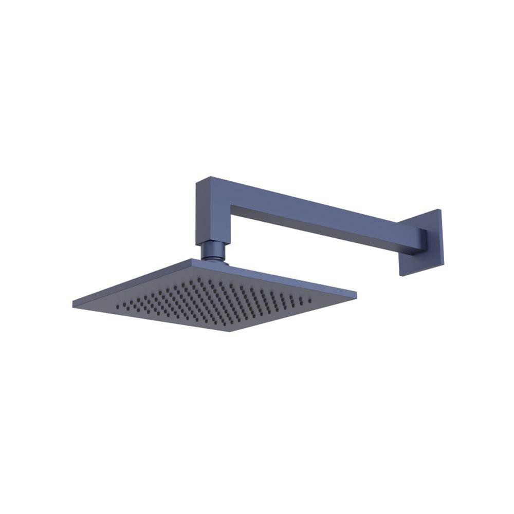 Isenberg By Flusso - 8'' Solid Brass Showerhead / Rainhead With 12'' Wall Mount Shower Arm - Navy Blue
