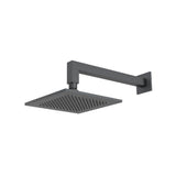 Isenberg By Flusso - 8'' Solid Brass Showerhead / Rainhead With 12'' Wall Mount Shower Arm - Rock Grey