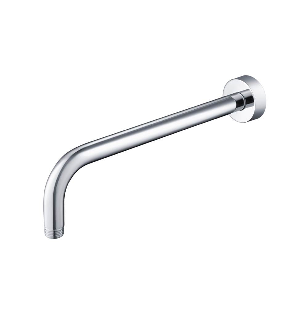 Isenberg By Flusso - Wall Mount Round Shower Arm - 12'' (300mm) - With Flange - Chrome