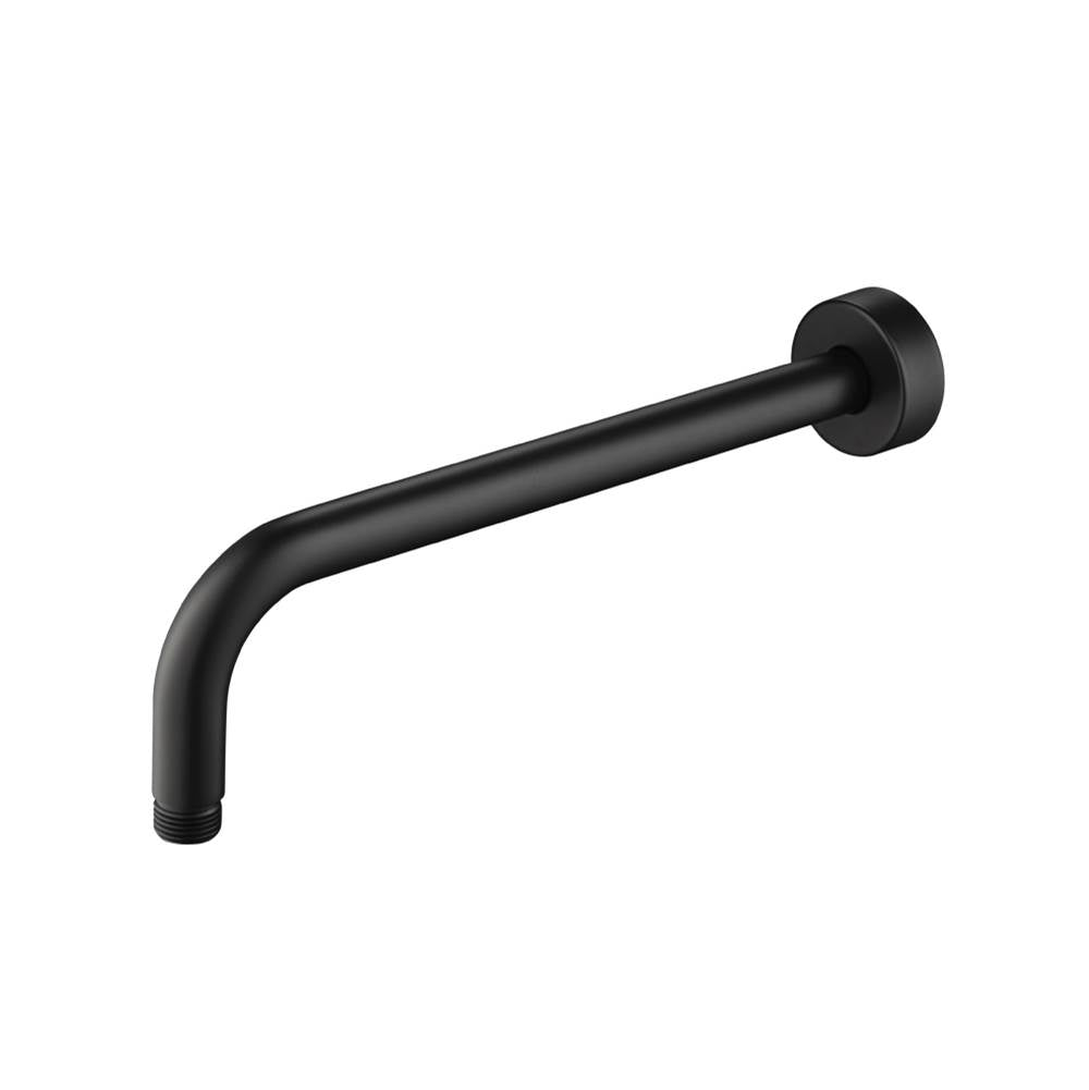Isenberg By Flusso - Wall Mount Round Shower Arm - 12'' (300mm) - With Flange - Matte Black