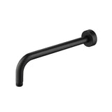 Isenberg By Flusso - Wall Mount Round Shower Arm - 12'' (300mm) - With Flange - Matte Black