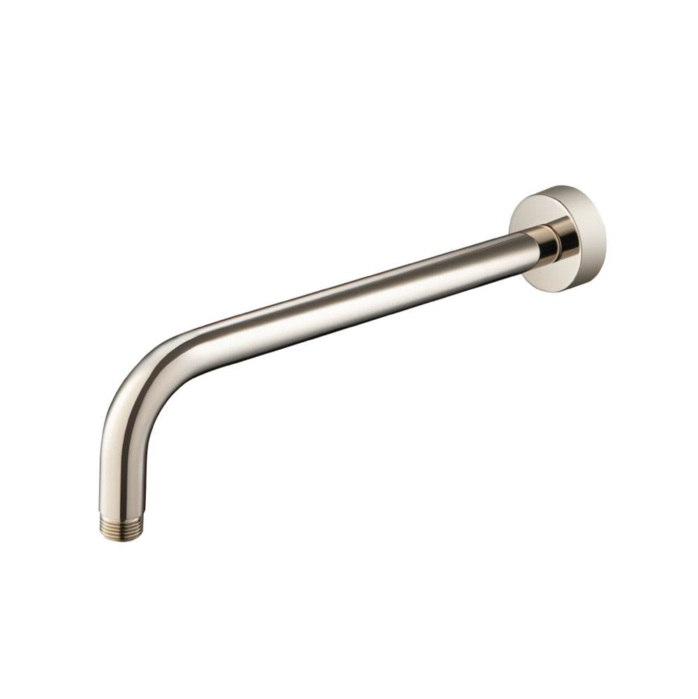 Isenberg By Flusso - Wall Mount Round Shower Arm - 12'' (300mm) - With Flange - Polished Nickel PVD