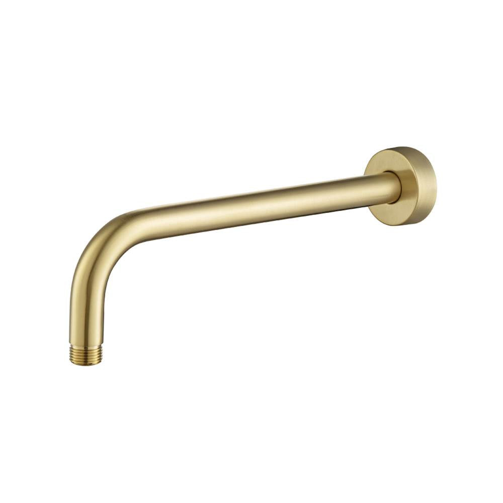 Isenberg By Flusso - Wall Mount Round Shower Arm - 12'' (300mm) - With Flange - Satin Brass PVD