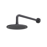 Isenberg By Flusso - 8'' Solid Brass Showerhead / Rainhead With 12'' Wall Mount Shower Arm - Dark Grey