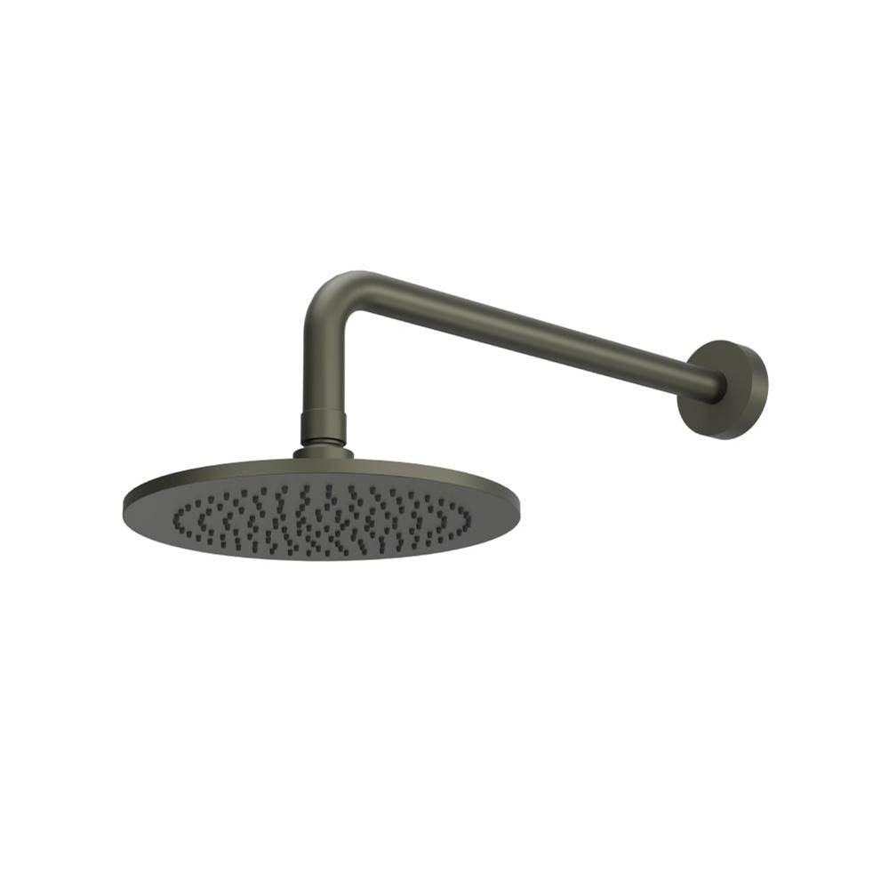 Isenberg By Flusso - 8'' Solid Brass Showerhead / Rainhead With 12'' Wall Mount Shower Arm - Gun Metal Grey