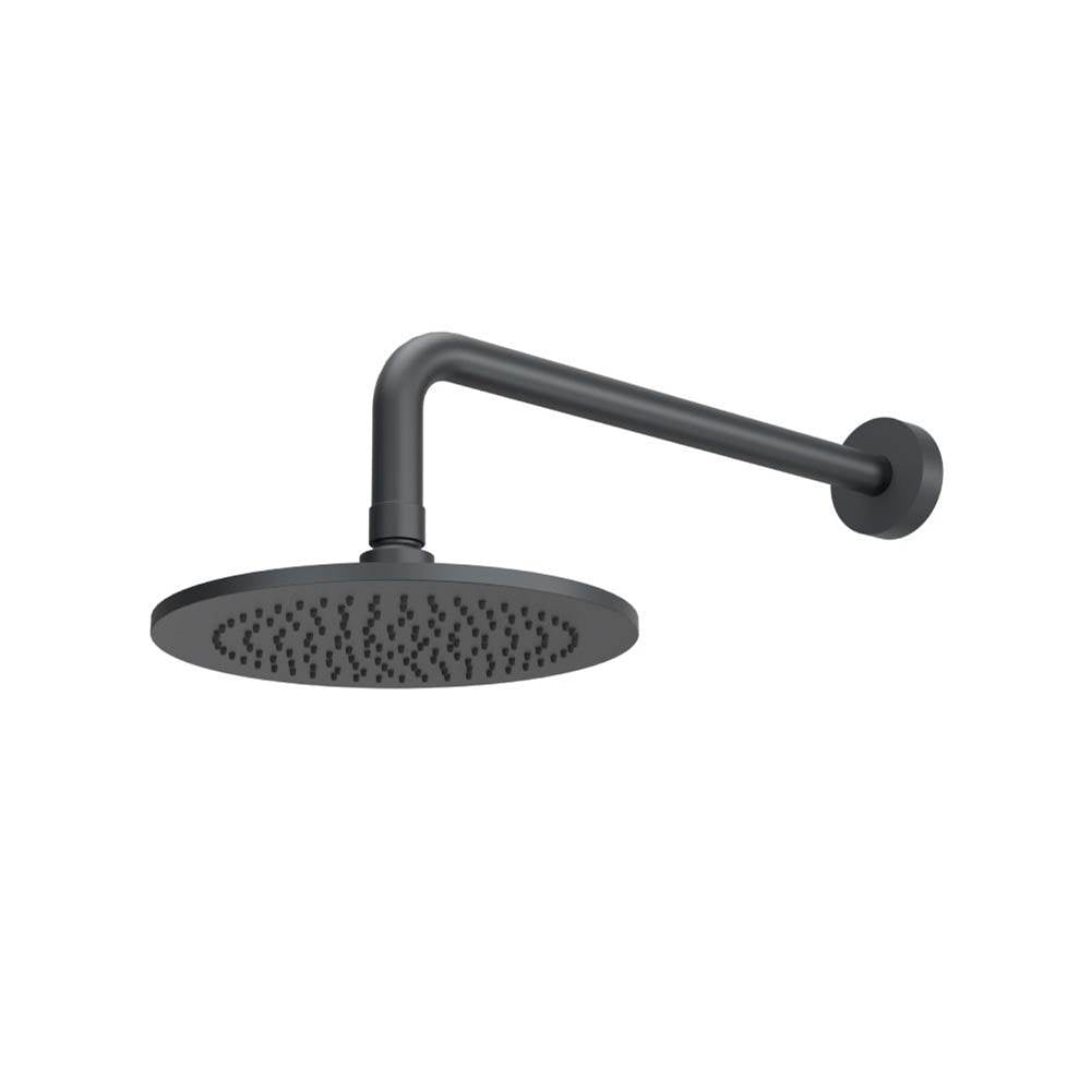 Isenberg By Flusso - 8'' Solid Brass Showerhead / Rainhead With 12'' Wall Mount Shower Arm - Rock Grey