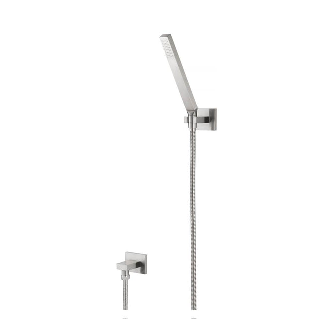 Isenberg By Flusso - Hand Shower Set With Wall Elbow, Holder and Hose - Brushed Nickel PVD