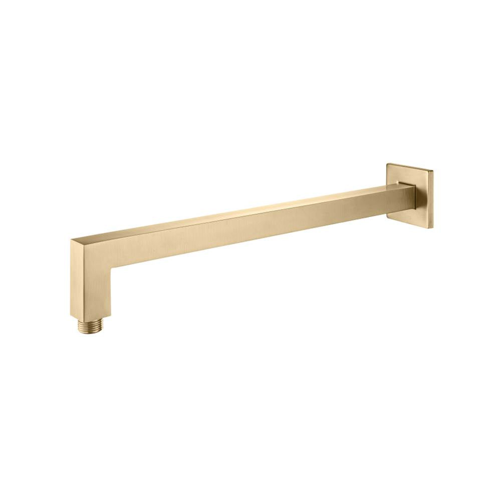 Isenberg By Flusso - Wall Mount Square Shower Arm - 16'' (400mm) - With Flange - Brushed Bronze Pvd