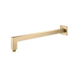 Isenberg By Flusso - Wall Mount Square Shower Arm - 16'' (400mm) - With Flange - Brushed Bronze Pvd