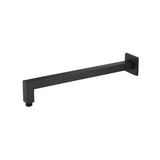 Isenberg By Flusso - Wall Mount Square Shower Arm - 16'' (400mm) - With Flange - Matte Black