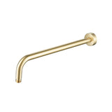 Isenberg By Flusso - Wall Mount Round Shower Arm - 16'' (400mm) - With Flange - Satin Brass PVD