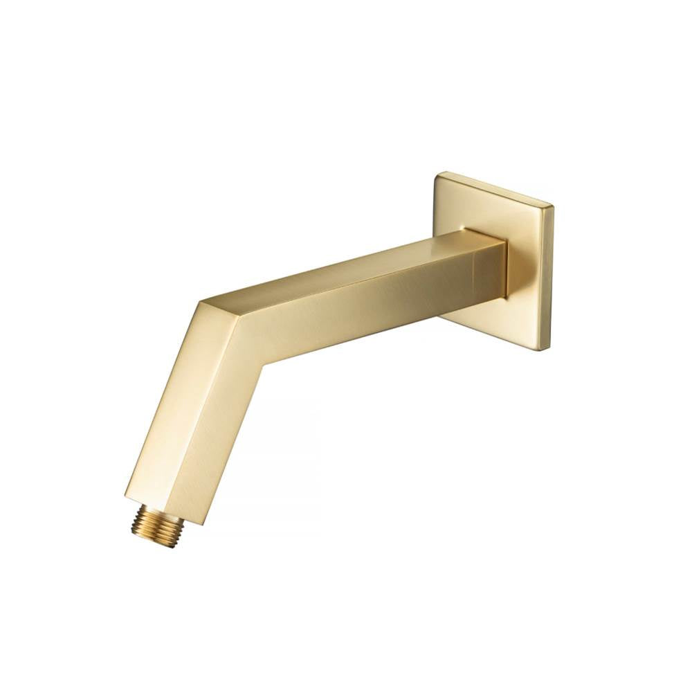 Isenberg By Flusso - Square Shower Arm With Flange - 7'' - With Flange - Satin Brass PVD