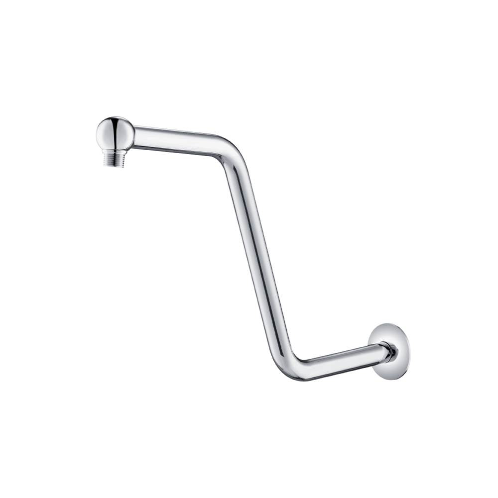 Isenberg By Flusso - Round Shower Arm With Flange - 14'' - S-Shaped - Chrome
