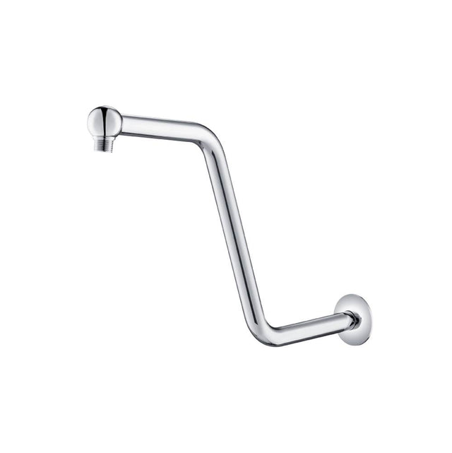 Isenberg By Flusso - Round Shower Arm With Flange - 14'' - S-Shaped - Chrome