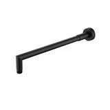 Isenberg By Flusso - Wall Mount Round Shower Arm - 16'' (400mm) - With Flange - Matte Black