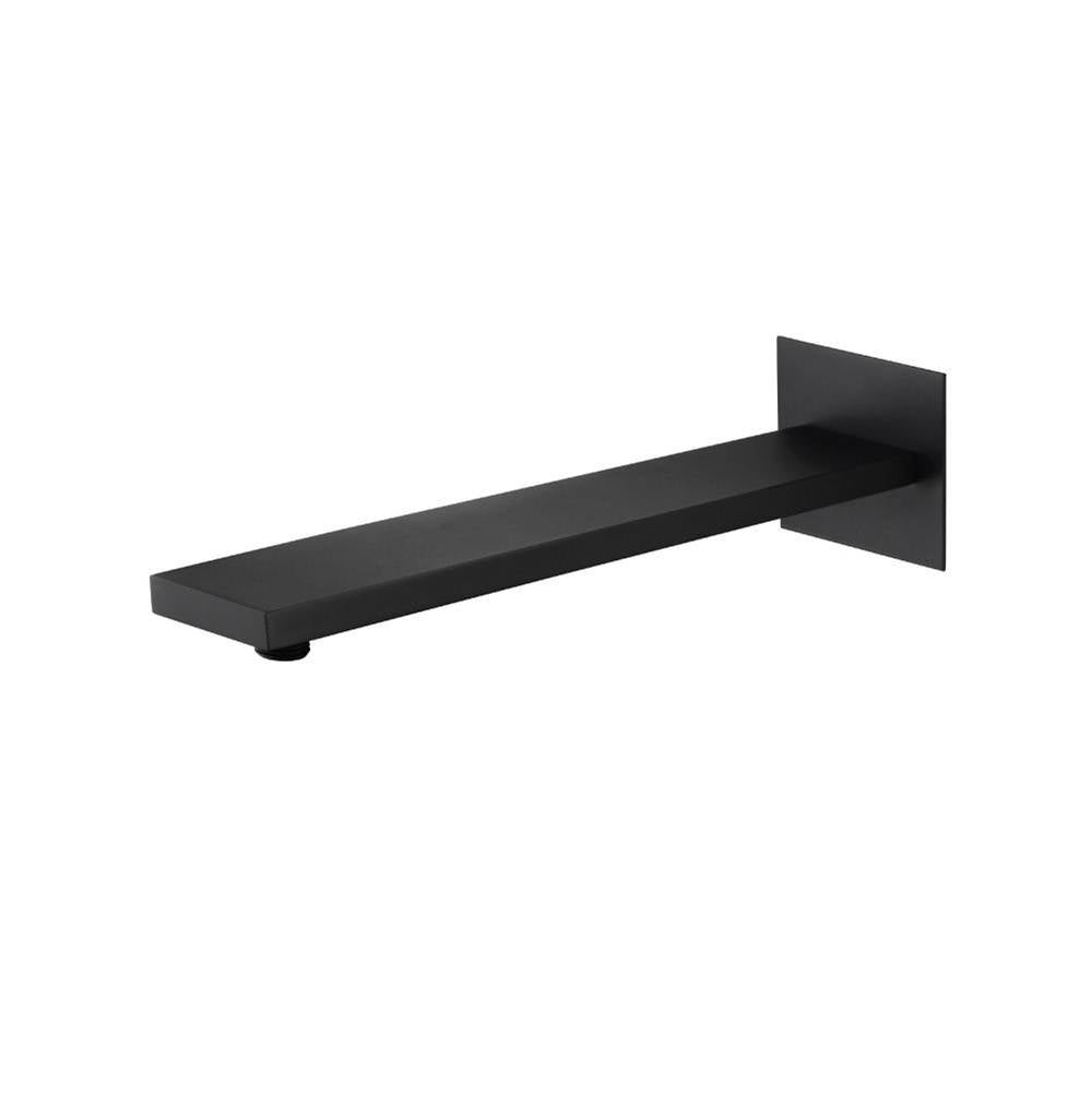 Isenberg By Flusso - Wall Mount Shower Arm - 16'' (400mm) - With Flange - Matte Black