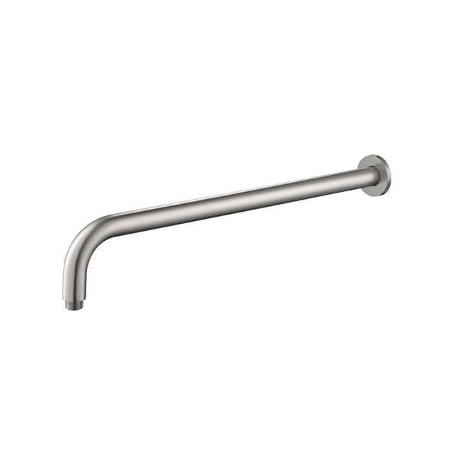 Isenberg By Flusso - Wall Mount Round Shower Arm - 20'' - With Flange - Brushed Nickel PVD
