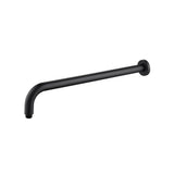 Isenberg By Flusso - Wall Mount Round Shower Arm - 20'' - With Flange - Matte Black