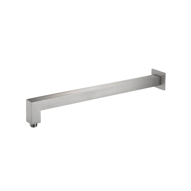 Isenberg By Flusso - Wall Mount Square Shower Arm - 20'' - With Flange - Brushed Nickel PVD