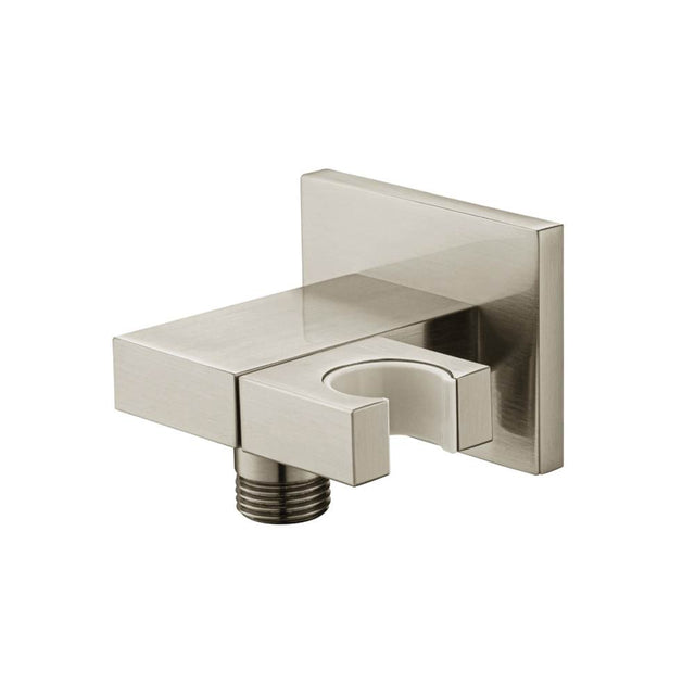 Isenberg By Flusso - Wall Elbow With Holder Combo - Adjustable Angle - Brushed Nickel PVD