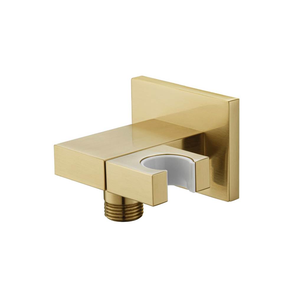 Isenberg By Flusso - Wall Elbow With Holder Combo - Adjustable Angle - Satin Brass PVD