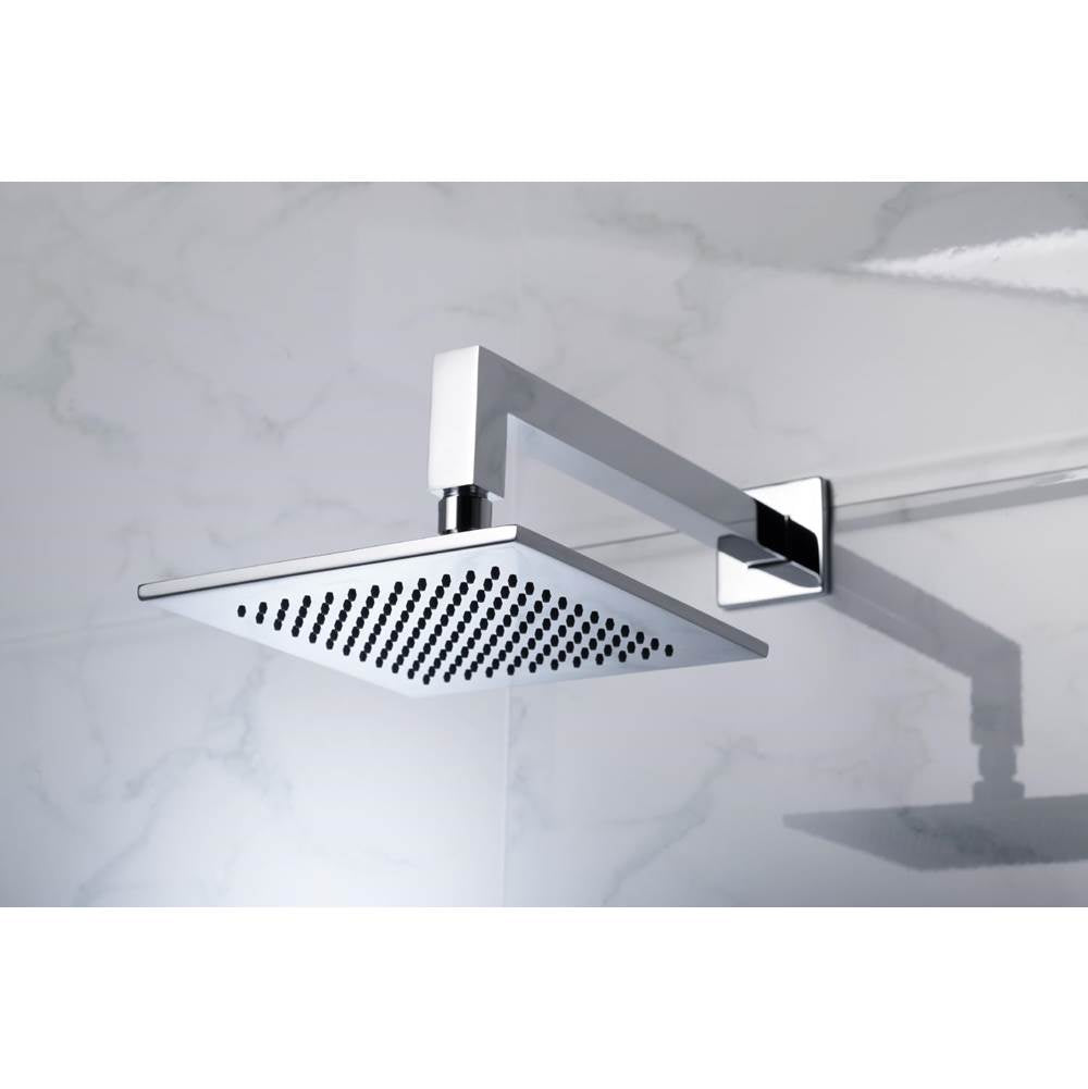 Wall Mount Square Shower Arm - 12'' (300mm) - With Flange